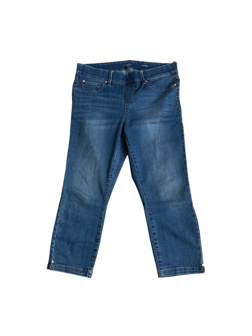 Revery Mid Rise Skinny Crop Blue Denim Jeans